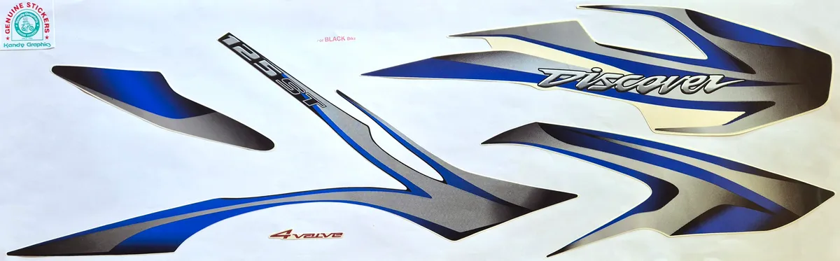 Bajaj Discover 125 ST Black Bike - Blue Sticker — DISCOVER sticker, Sri Lanka